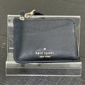Kate Spade Black Pebbled Leather Card Wallet